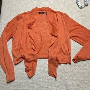 G by giuliana orange cropped long sleeve light weight cardigan Shaw cover up